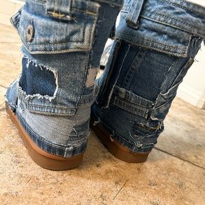 Custom made denim boots